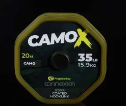Ridge Monkey Connexion CamoX Stiff Coated Hooklink 35 Lbs 20 Meter
